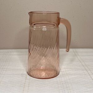 Rosaline Pink Swirl Optic 48 Oz Pitcher By Cristal D"Arques - Durand 8 3/8"